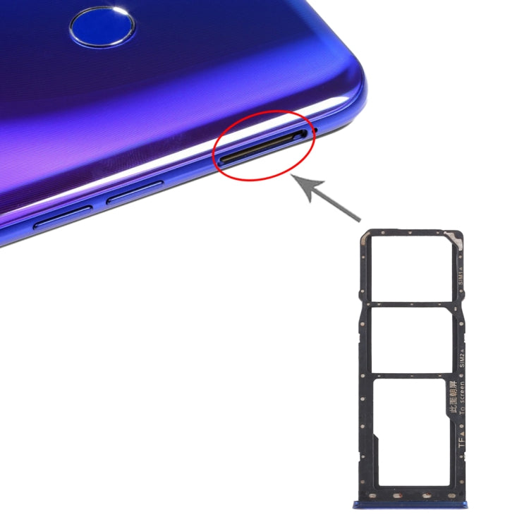 For OPPO Realme 3 Pro / Realme X Lite SIM Card Tray + SIM Card Tray + Micro SD Card Tray (Blue) by buy2fix