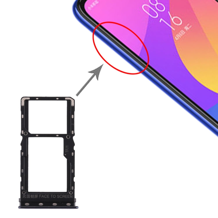 SIM Card Tray + SIM Card Tray / Micro SD Card Tray for Xiaomi Mi CC9e / Mi A3(Black) by buy2fix