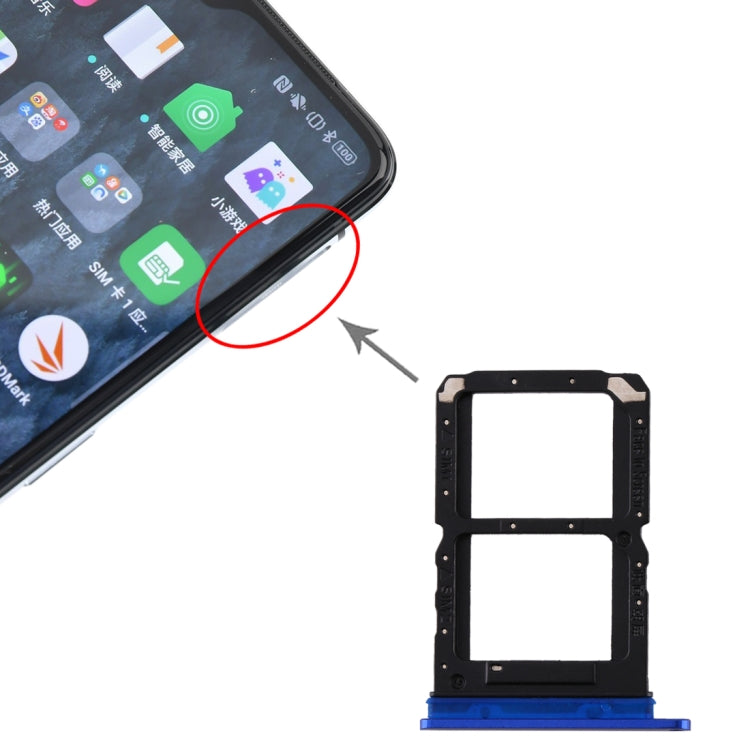For Realme X2 Pro SIM Card Tray + SIM Card Tray (Blue) by buy2fix