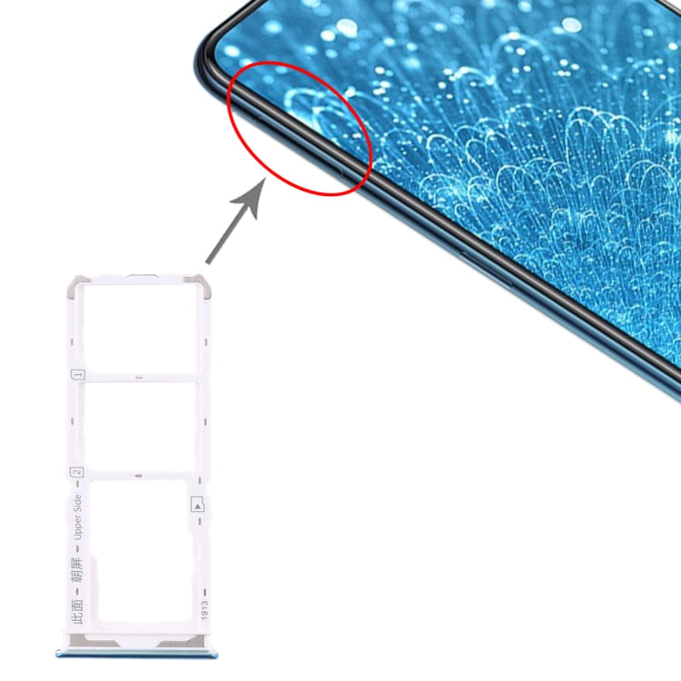 For Vivo Y7s SIM Card Tray + SIM Card Tray + Micro SD Card Tray (Blue) by buy2fix
