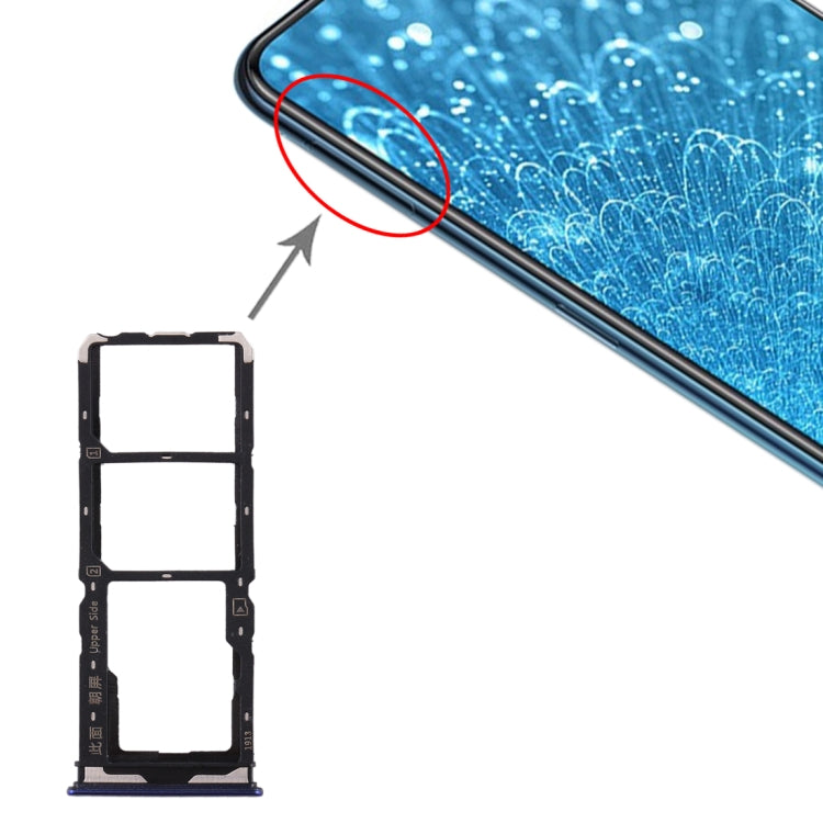 For Vivo Y7s SIM Card Tray + SIM Card Tray + Micro SD Card Tray (Purple) by buy2fix