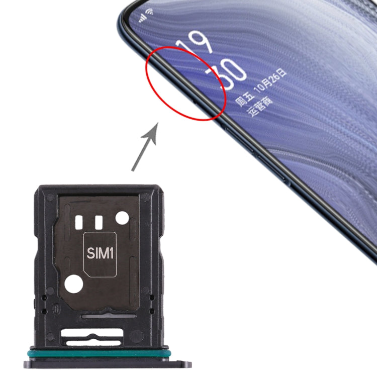 For OPPO Reno 10x zoom SIM Card Tray + SIM Card Tray / Micro SD Card Tray (Black) by buy2fix
