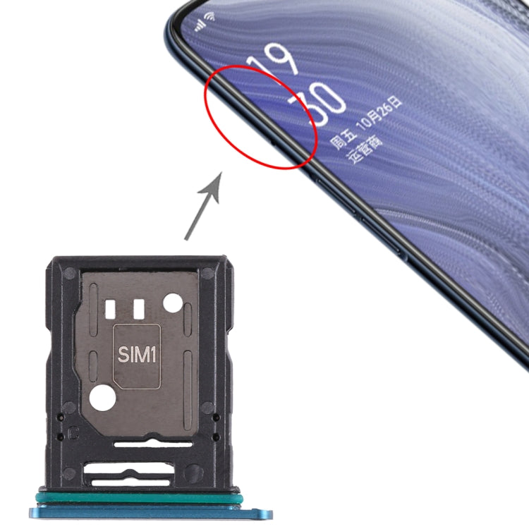 For OPPO Reno 10x zoom SIM Card Tray + SIM Card Tray / Micro SD Card Tray (Blue) by buy2fix
