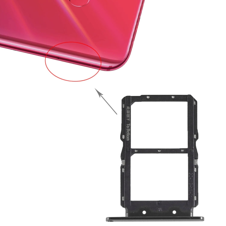 SIM Card Tray + SIM Card Tray for Huawei Nova 4 (Black) by buy2fix