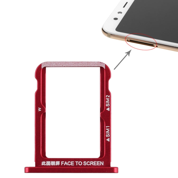 Double SIM Card Tray for Xiaomi Mi 6X (Red) by buy2fix