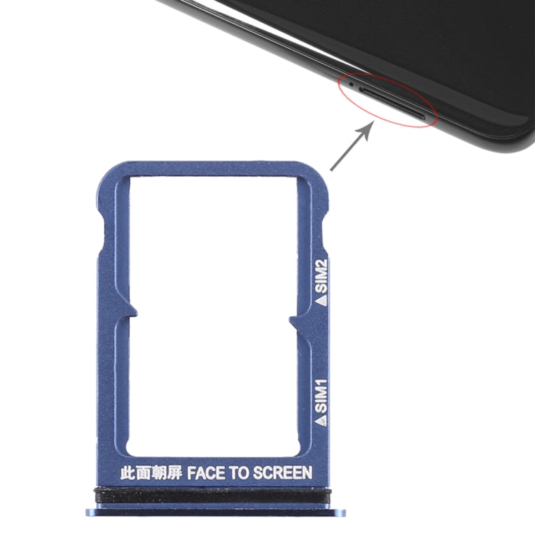 Double SIM Card Tray for Xiaomi Mi 8 (Blue) by buy2fix