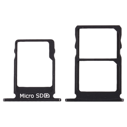 SIM Card Tray + SIM Card Tray + Micro SD Card Tray for Nokia 5 / N5 TA-1024 TA-1027 TA-1044 TA-1053 (Black) by buy2fix