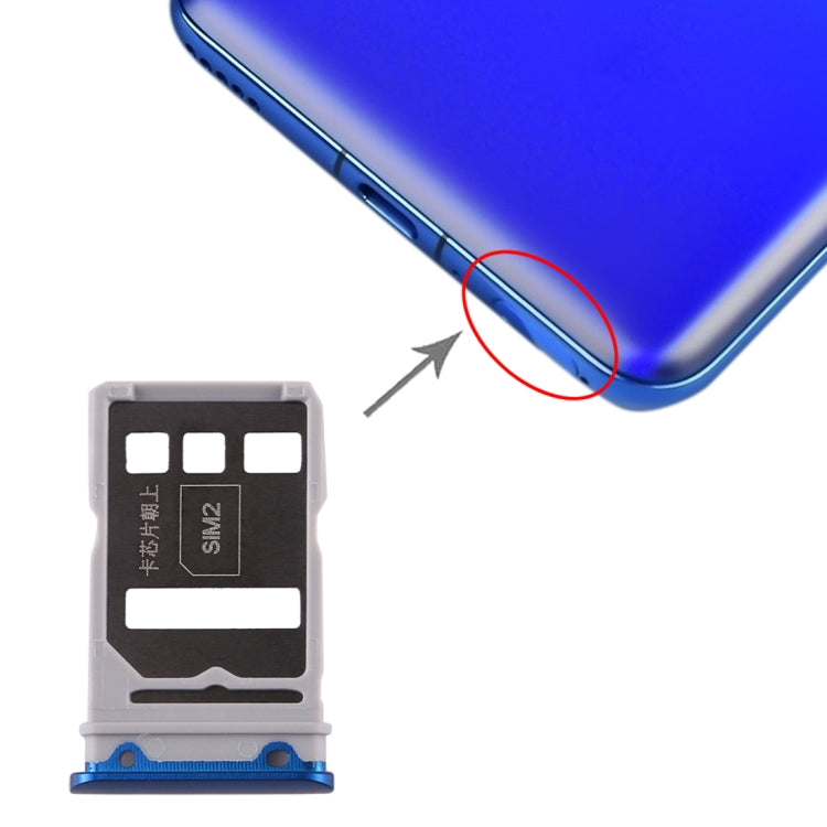SIM Card Tray + SIM Card Tray for Huawei Honor V30 Pro / Honor V30 (Blue) by buy2fix