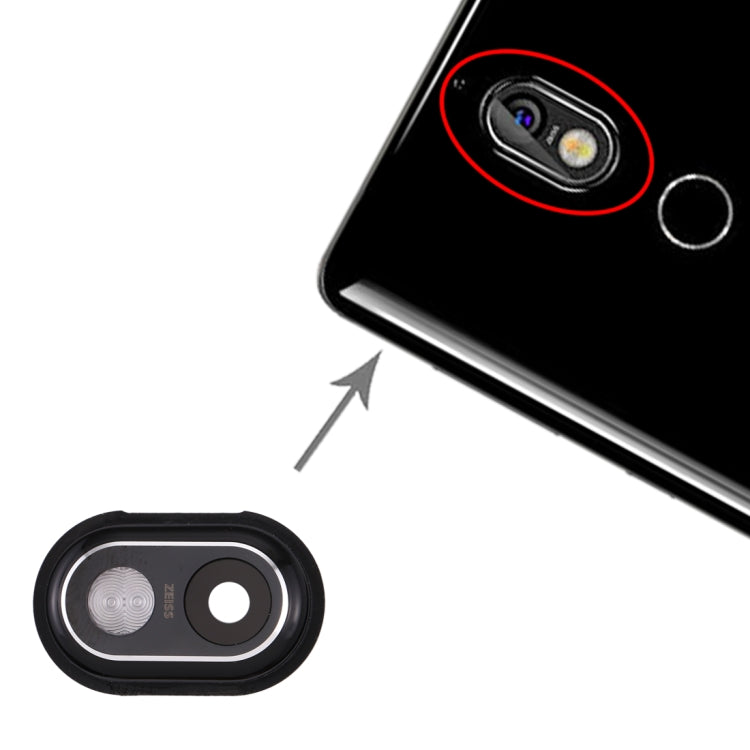 Camera Lens Cover for Nokia 7(Black) by buy2fix