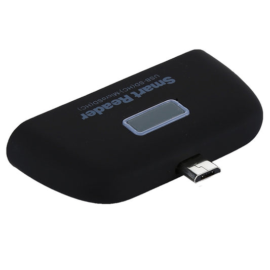 Micro SD + SD + USB 2.0 + Micro USB Port to Micro USB OTG Smart Card Reader Connection Kit with LED Indicator Light(Black) by buy2fix