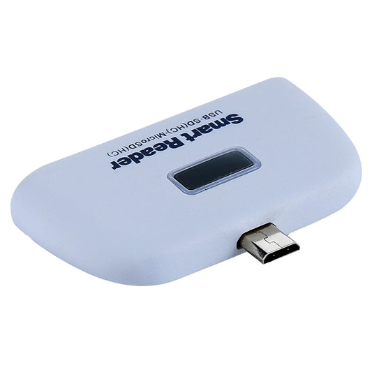Micro SD + SD + USB 2.0 + Micro USB Port to Micro USB OTG Smart Card Reader Connection Kit with LED Indicator Light(White) by buy2fix