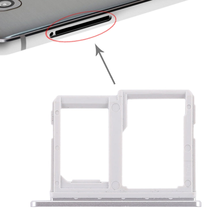 SIM Card Tray + Micro SD Card Tray for LG Q6 / M700 / M700N / G6 Mini (Silver) by buy2fix