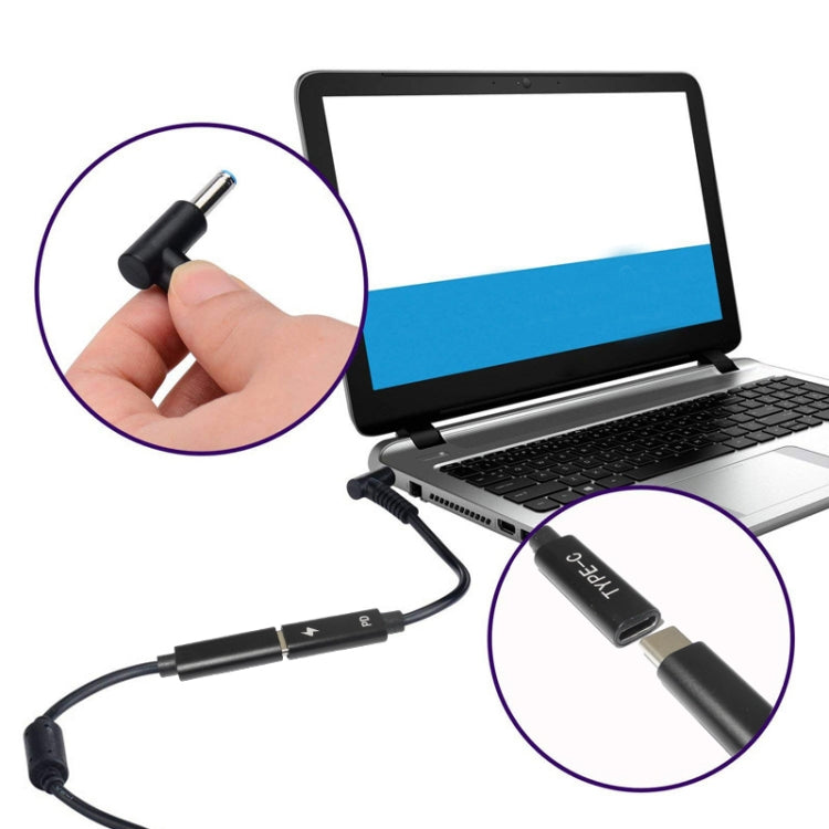 DP 5.5 x 1.7mm to Type-C Female Power Adapter Charger Cable (Black) by buy2fix