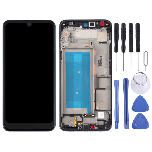 Original LCD Screen for LG Q60,Double SIM Digitizer Full Assembly with Frame(Black) by buy2fix