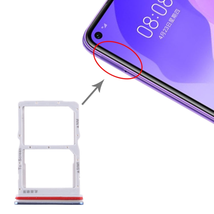 SIM Card Tray + NM Card Tray for Huawei Honor 30S / Nova 7 SE (Blue) by buy2fix
