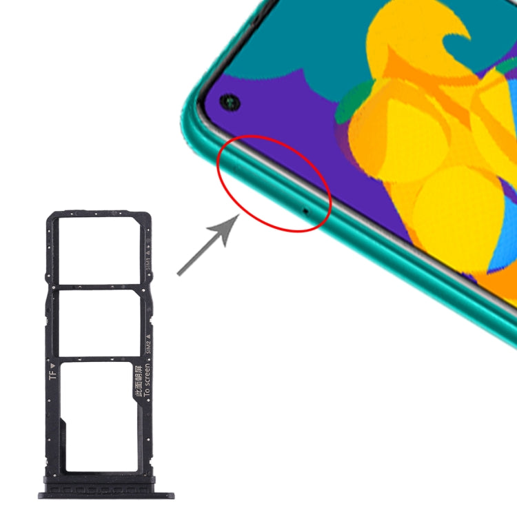 SIM Card Tray + SIM Card Tray + Micro SD Card Tray for Huawei Honor Play 4T (Black) by buy2fix
