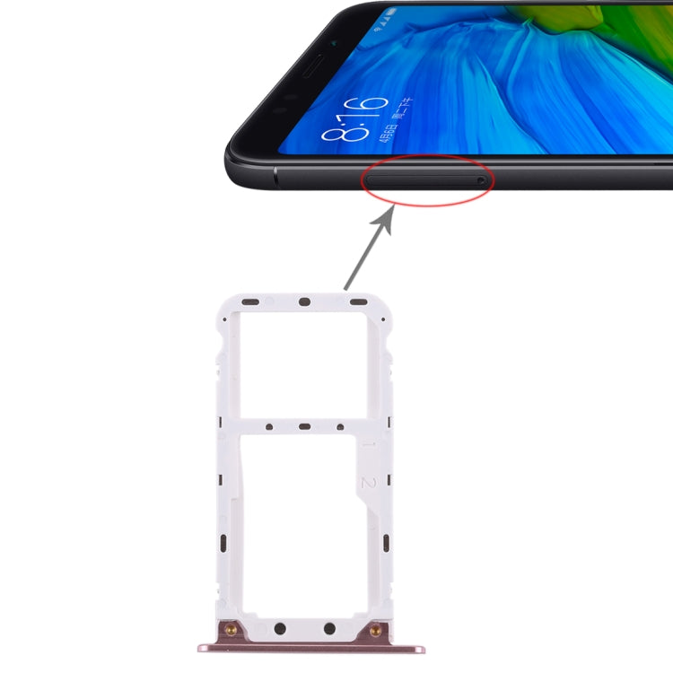 2 SIM Card Tray / Micro SD Card Tray for Xiaomi Redmi 5 Plus(Rose Gold) by buy2fix