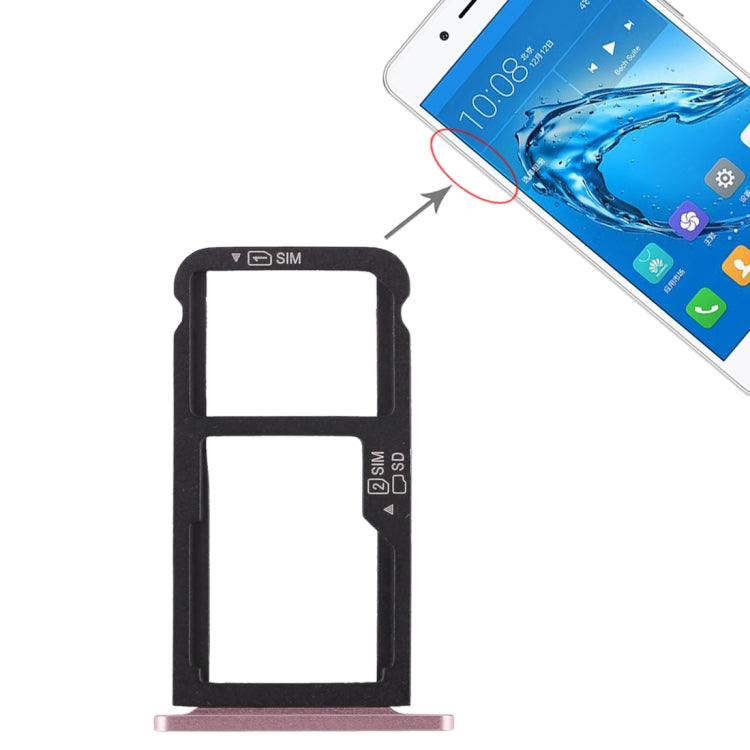 SIM Card Tray + SIM Card Tray / Micro SD Card Tray for Huawei Enjoy 6s (Pink) by buy2fix