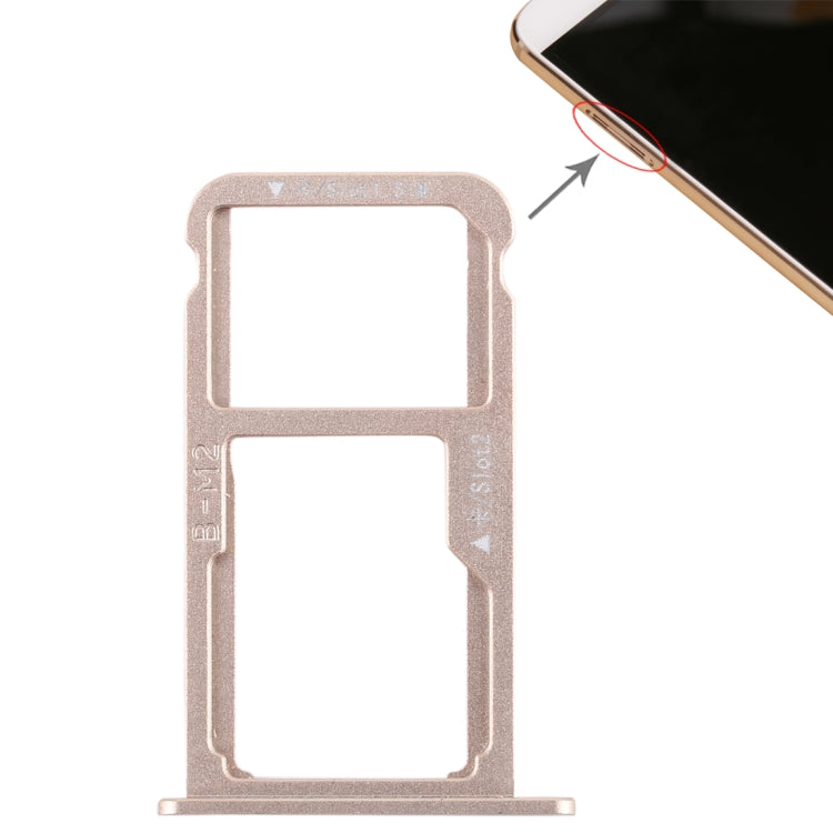 SIM Card Tray + SIM Card Tray / Micro SD Card for Huawei G9 Plus (Gold) by buy2fix