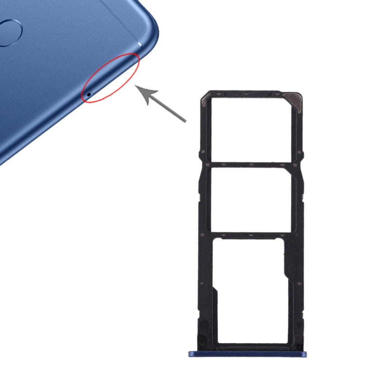 2 SIM Card Tray + Micro SD Card Tray for Huawei Honor Play 7C(Blue) by buy2fix