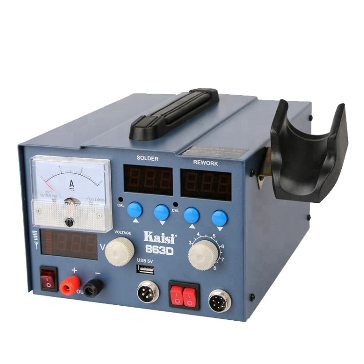 Kaisi K-863D 3 in 1 Hot Air Gun Soldering Station SMD Rework Station With 3A DC Power Supply for Phone PCB Welding Repair Machine, EU Plug by Kaisi