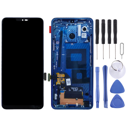 Original LCD Screen for LG G7 ThinQ / G710 G710EM G710PM G710VMP Digitizer Full Assembly with Frame (Blue) by buy2fix