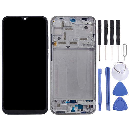 Original LCD Screen for Xiaomi Mi CC9e / Mi A3 Digitizer Full Assembly with Frame(Silver) by buy2fix