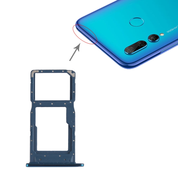 SIM Card Tray + SIM Card Tray / Micro SD Card Tray for Huawei P Smart+ (2019)(Blue) by buy2fix
