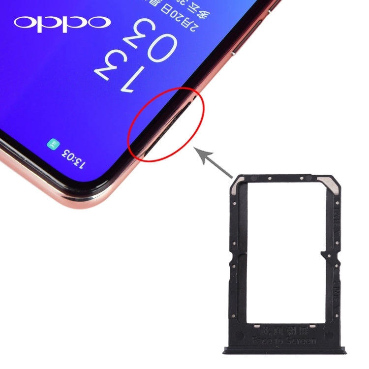 For OPPO Reno3/K7 5G/Find X2 Lite SIM Card Tray + SIM Card Tray(Black) by buy2fix
