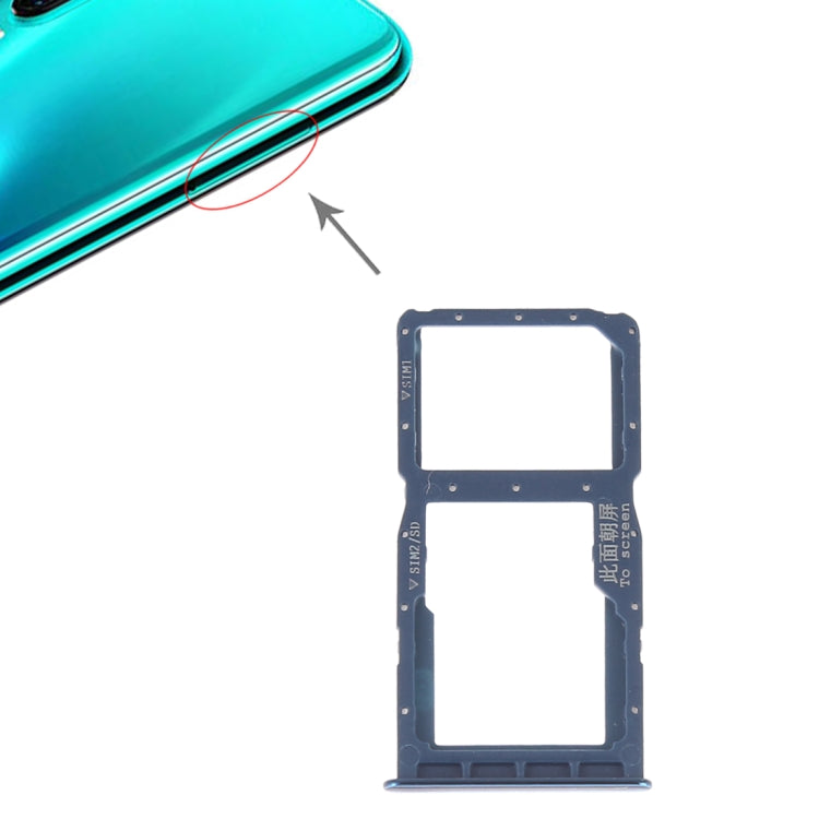 SIM Card Tray + SIM Card Tray / Micro SD Card for Huawei P30 Lite(Blue) by buy2fix