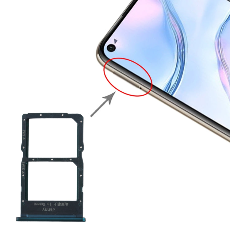 SIM Card Tray + NM Card Tray for Huawei nova 6 SE(Blue) by buy2fix