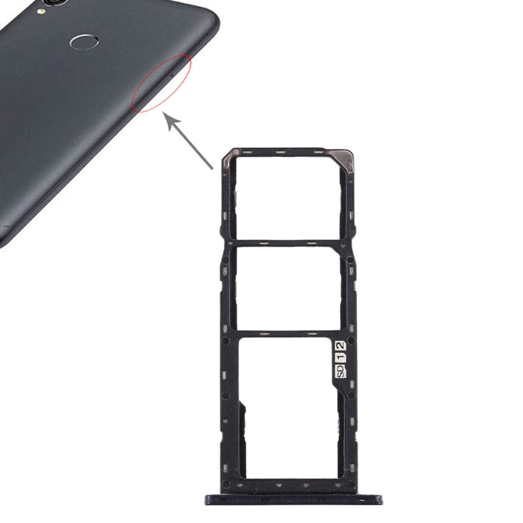 SIM Card Tray + SIM Card Tray + Micro SD Card Tray for Asus Zenfone Max Pro (M1) ZB601KL ZB602KL(Black) by buy2fix