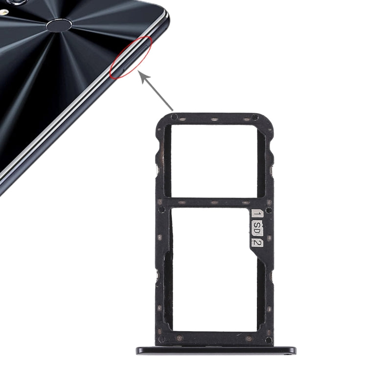 SIM Card Tray + SIM Card Tray / Micro SD Card Tray for Asus Zenfone 5 ZE620KL(Black) by buy2fix