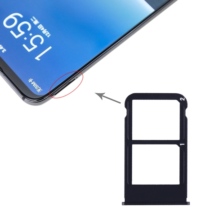 For Meizu 16 Plus SIM Card Tray + SIM Card Tray (Black) by buy2fix
