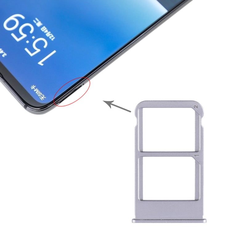 For Meizu 16 Plus SIM Card Tray + SIM Card Tray (Silver) by buy2fix