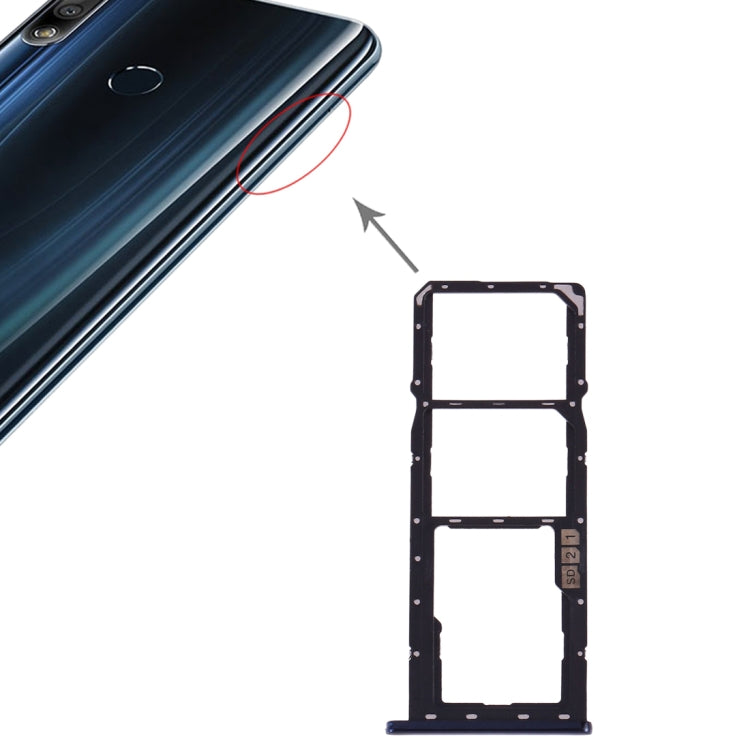 SIM Card Tray + SIM Card Tray + Micro SD Card Tray for Asus ZenFone Max Pro (M2) ZB631KL(Blue) by buy2fix