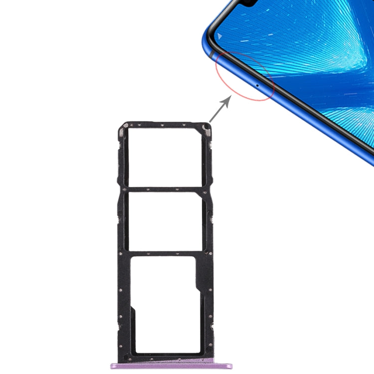 SIM Card Tray + Micro SD Card Tray for Huawei Honor 8X (Purple) by buy2fix