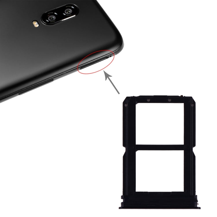 For OnePlus 6T SIM Card Tray + SIM Card Tray (Black) by buy2fix