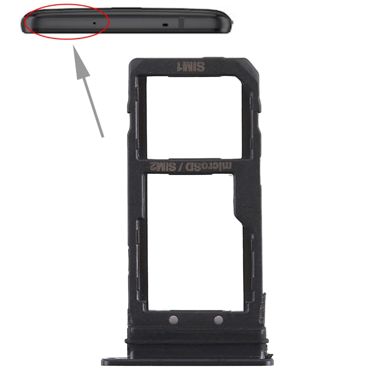 SIM Card Tray + SIM Card Tray / Micro SD Card Tray for HTC U11+(Black) by buy2fix