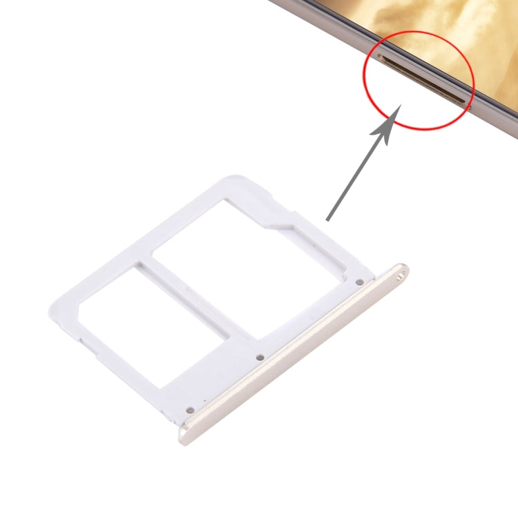 For Galaxy C7 / C7000 SIM Card Tray + Micro SD / SIM Card Tray (Gold) by buy2fix