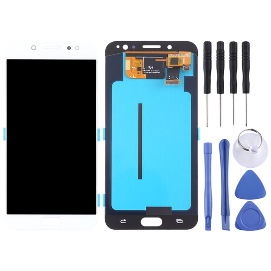 OLED LCD Screen for Galaxy C8, C710F/DS, C7100 with Digitizer Full Assembly (White) by buy2fix