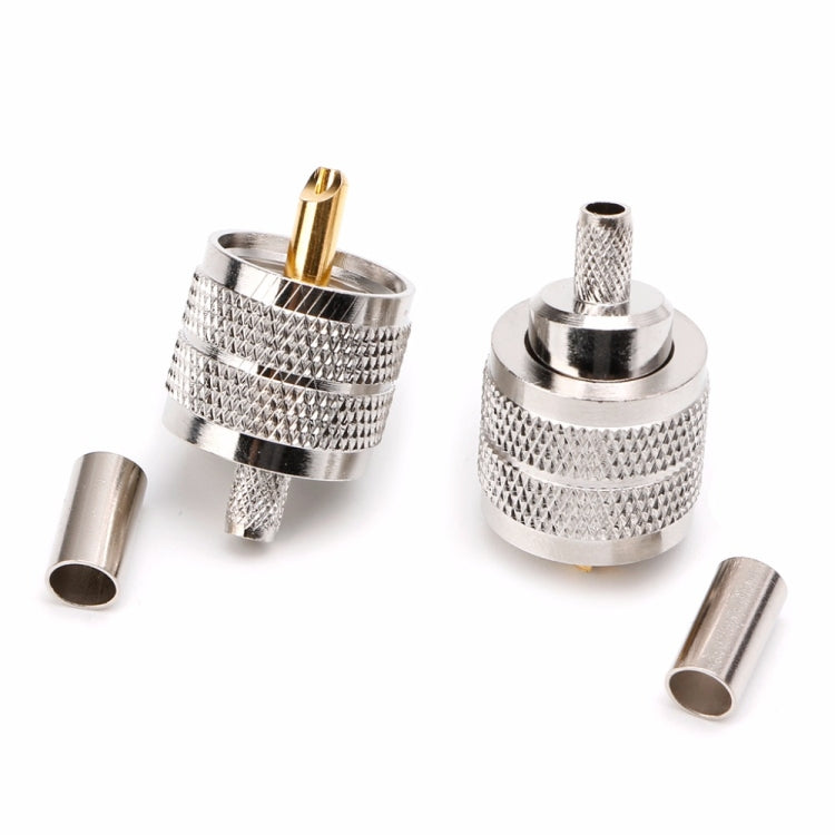 10 PCS UHF Male PL259 Plug Crimp Connector Adapter for RG58 RG142 / 3D-FB by buy2fix