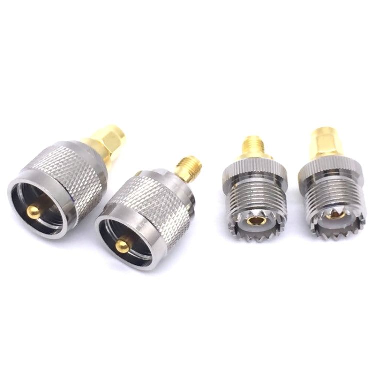 4 PCS / Set UHF PL259 SO239 to SMA Plug RF Connector Test Converter by buy2fix