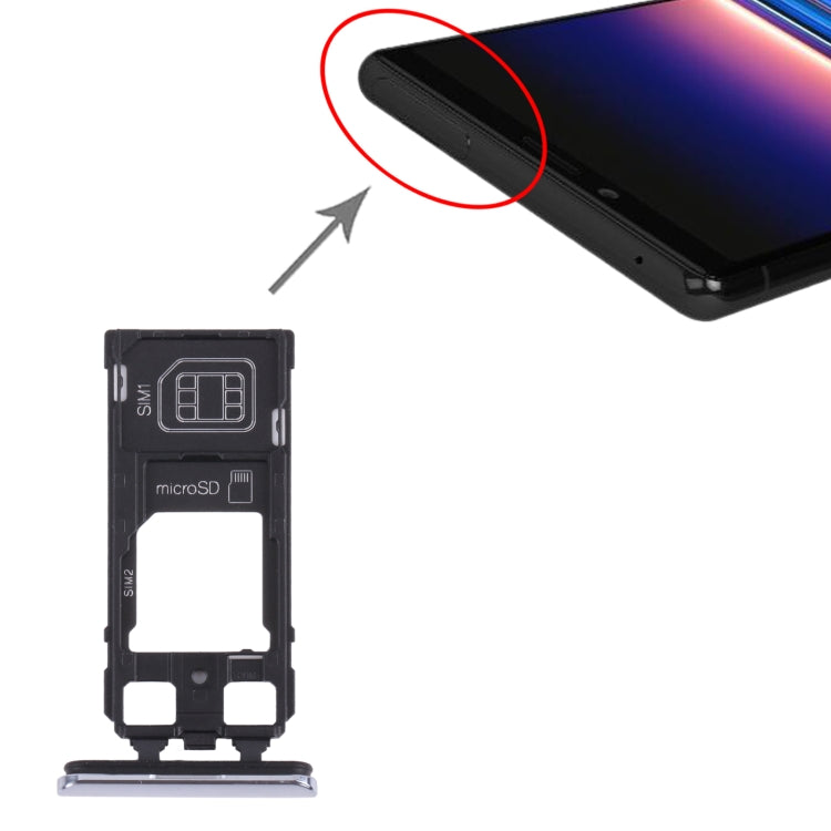 SIM Card Tray + SIM Card Tray / Micro SD Card Tray for Sony Xperia 1 / Xperia XZ4 (Grey) by buy2fix
