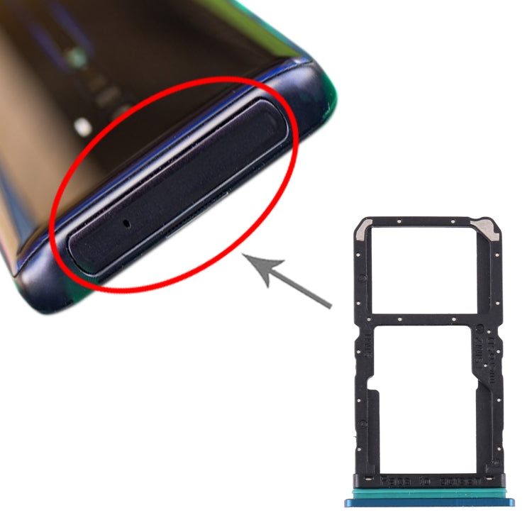 For OPPO Reno2 PCKM70 PCKT00 PCKM00 CPH1907 SIM Card Tray + SIM Card Tray / Micro SD Card Tray (Green) by buy2fix