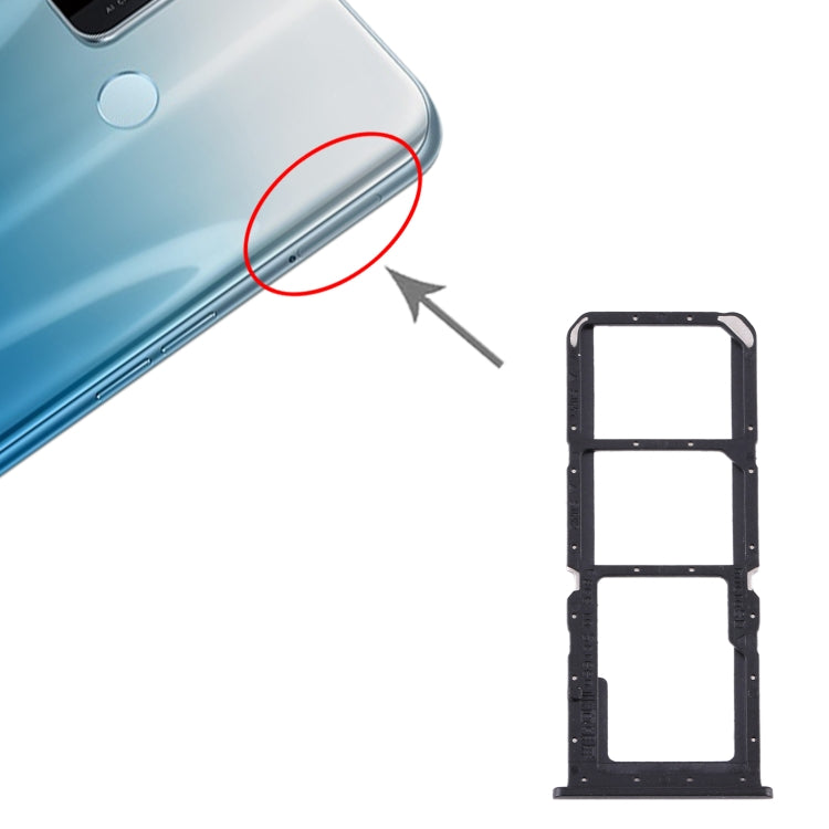 For OPPO A32 / A53 4G / A33 2020 / A53s / A11s PDVM00 SIM Card Tray + SIM Card Tray + Micro SD Card Tray(Black) by buy2fix