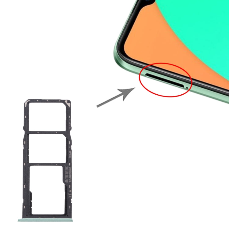 For OPPO Realme C11 RMX2185 SIM Card Tray + SIM Card Tray + Micro SD Card Tray (Green) by buy2fix