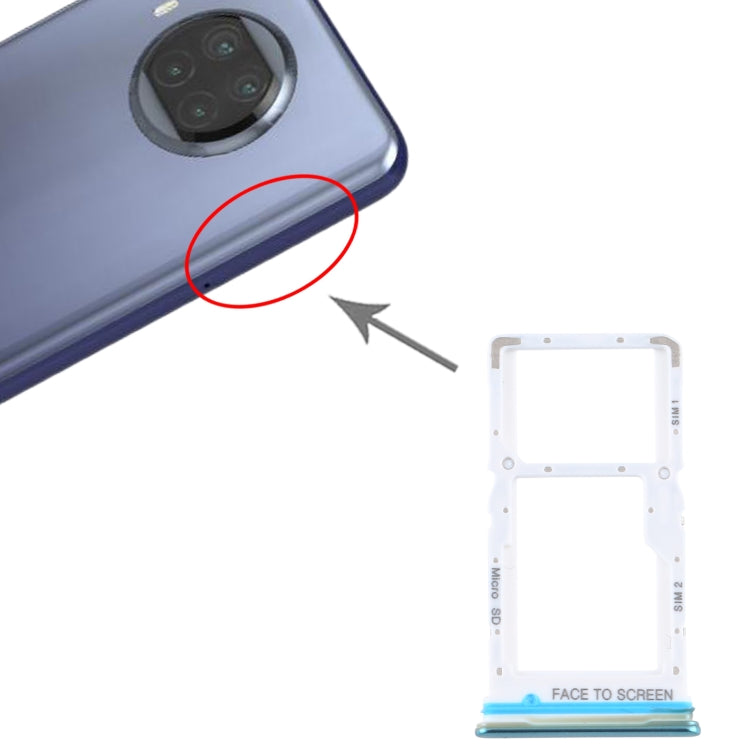 SIM Card Tray + SIM Card Tray / Micro SD Card Tray for Xiaomi Mi 10T Lite 5G (Green) by buy2fix