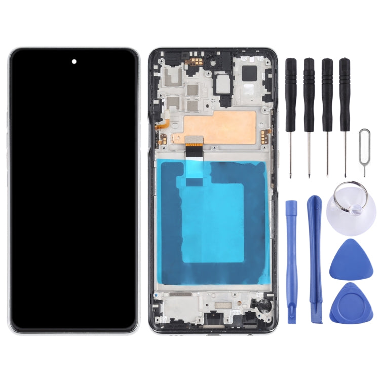 Original LCD Screen for LG Q92 5G Digitizer Full Assembly with Frame (Silver) by buy2fix