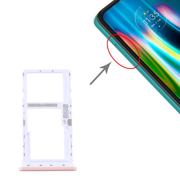 SIM Card Tray + SIM Card Tray / Micro SD Card Tray for Motorola Moto G9 Play/Moto G9 (India) (Pink) by buy2fix